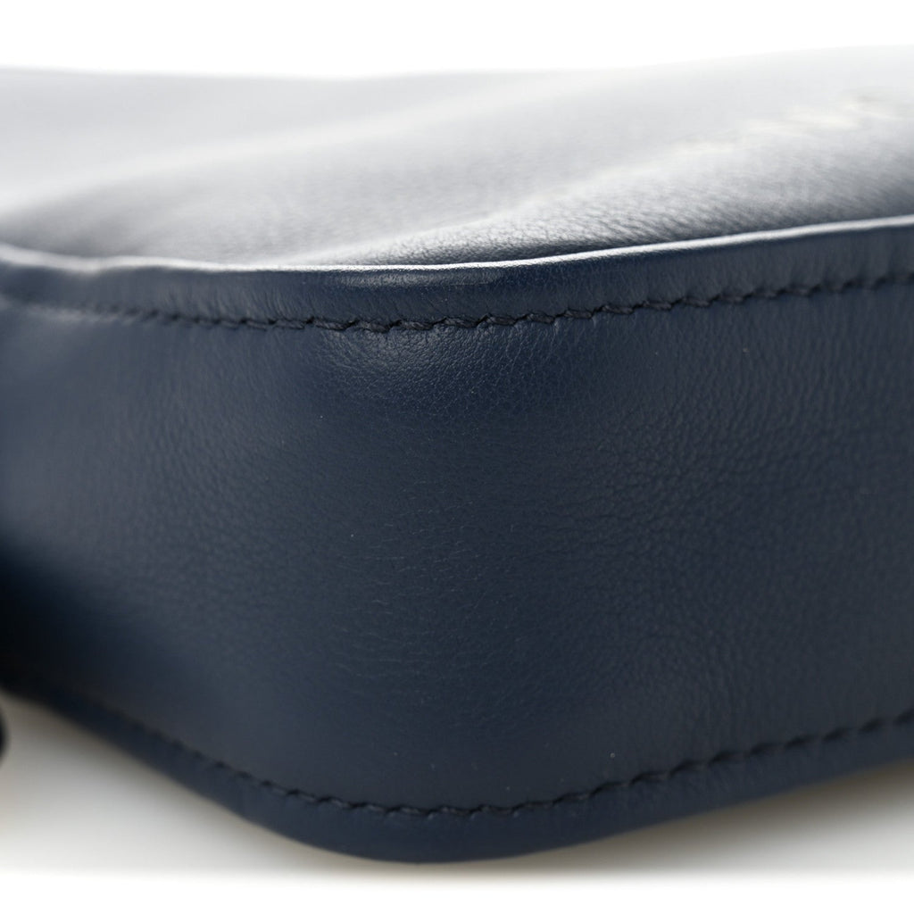 Balenciaga Calfskin Triangle Pouch M Bleu Canopee
