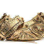 Balenciaga Metallic Agneau Arena Le Cagole Shoulder Bag XS Gold