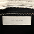 Balenciaga Chevre Silver Metallic Edge Hardware City White