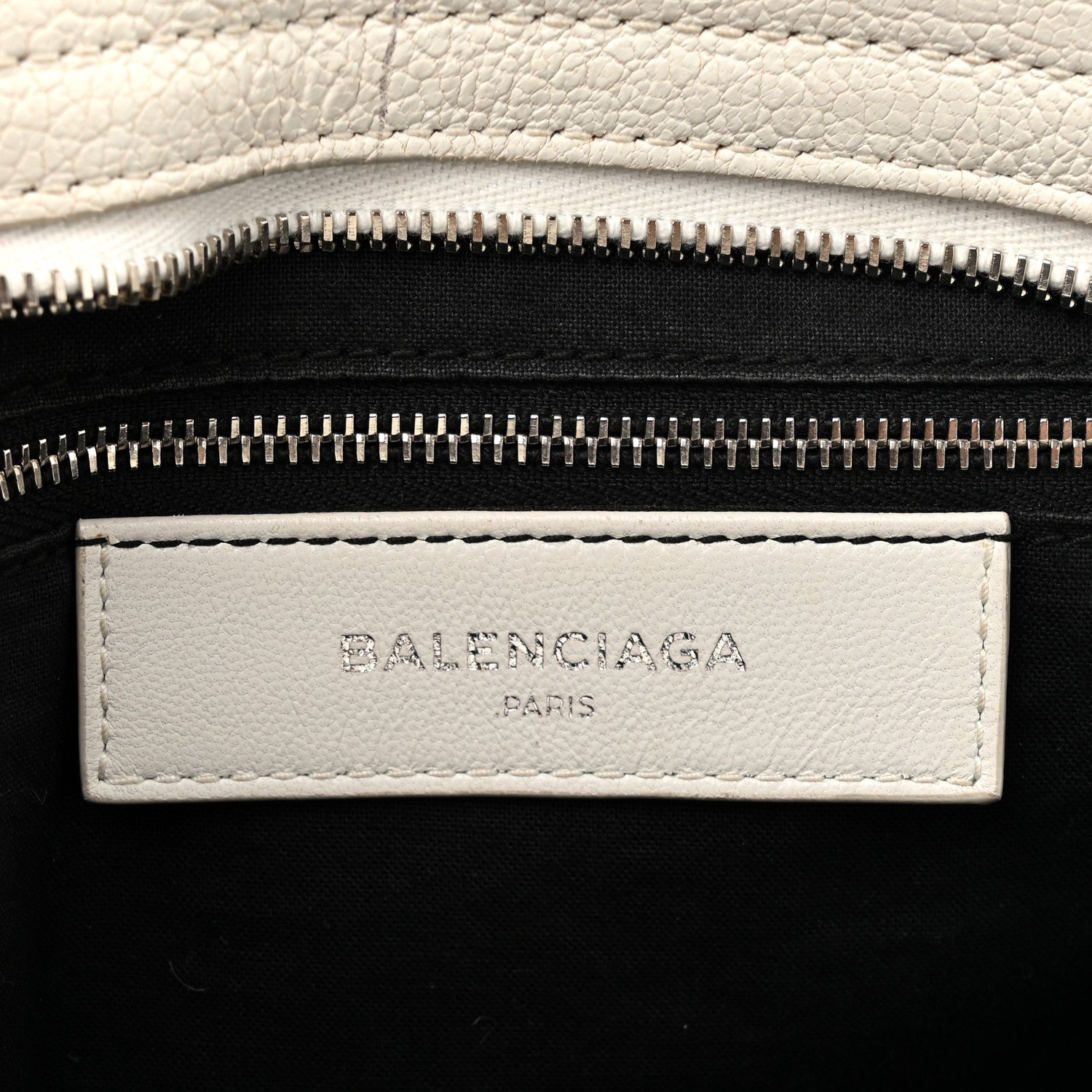 Balenciaga Chevre Silver Metallic Edge Hardware City White