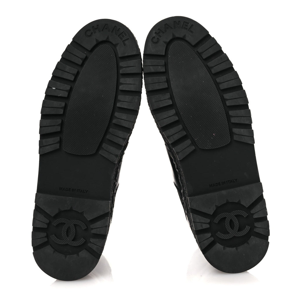 Chanel Calfskin Cap Toe CC Ankle Boots 38 Black