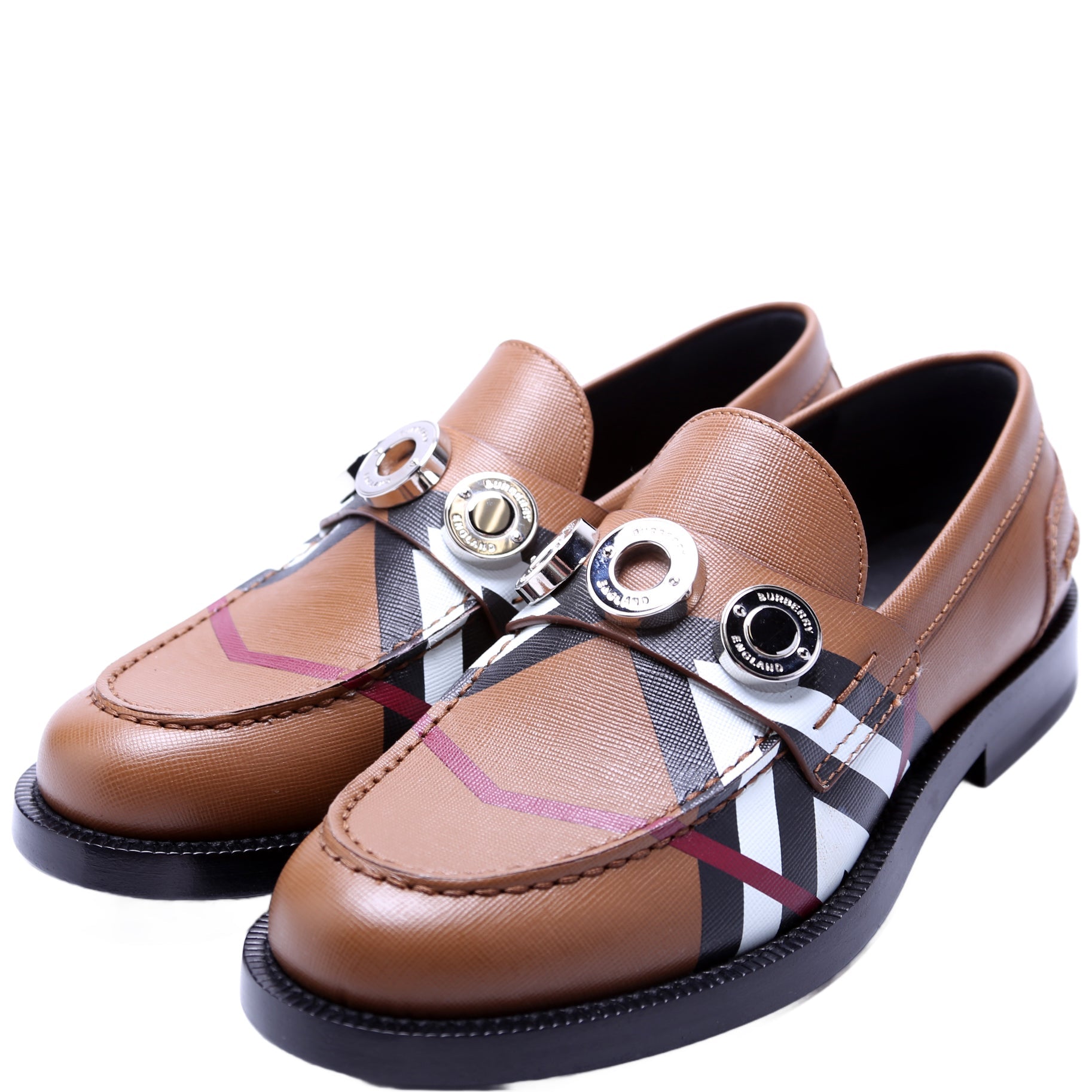 Burberry Broadbrook Archive Check Loafers Size 36.5