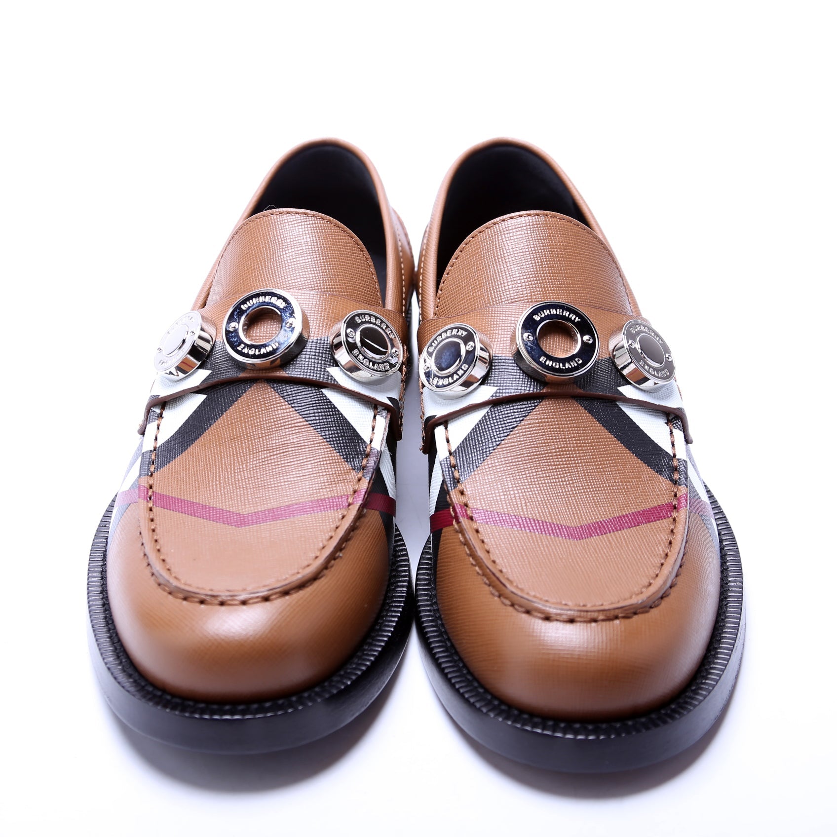Burberry Broadbrook Archive Check Loafers Size 36.5