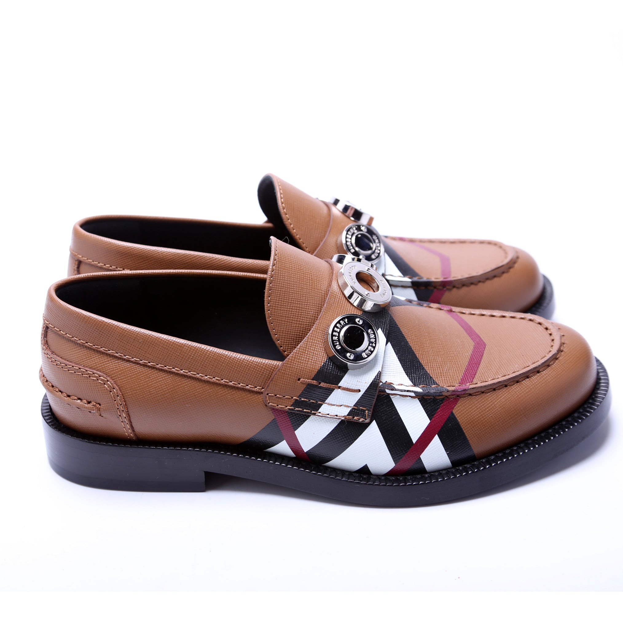 Burberry Broadbrook Archive Check Loafers Size 36.5