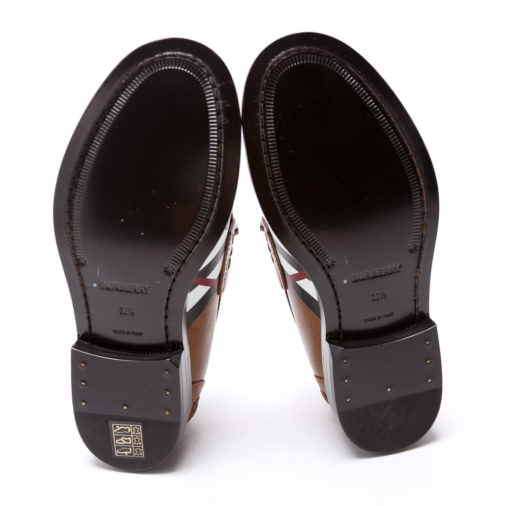 Burberry Broadbrook Archive Check Loafers Size 36.5
