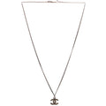 Chanel CC Rhinestone Small Pendant Necklace