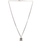 Chanel CC Rhinestone Small Pendant Necklace