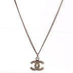 Chanel CC Rhinestone Small Pendant Necklace