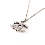 Chanel CC Holly Ruthenium Pendant Necklace