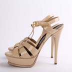 Saint Laurent Patent Tribute Platform Sandal Heels Size 39