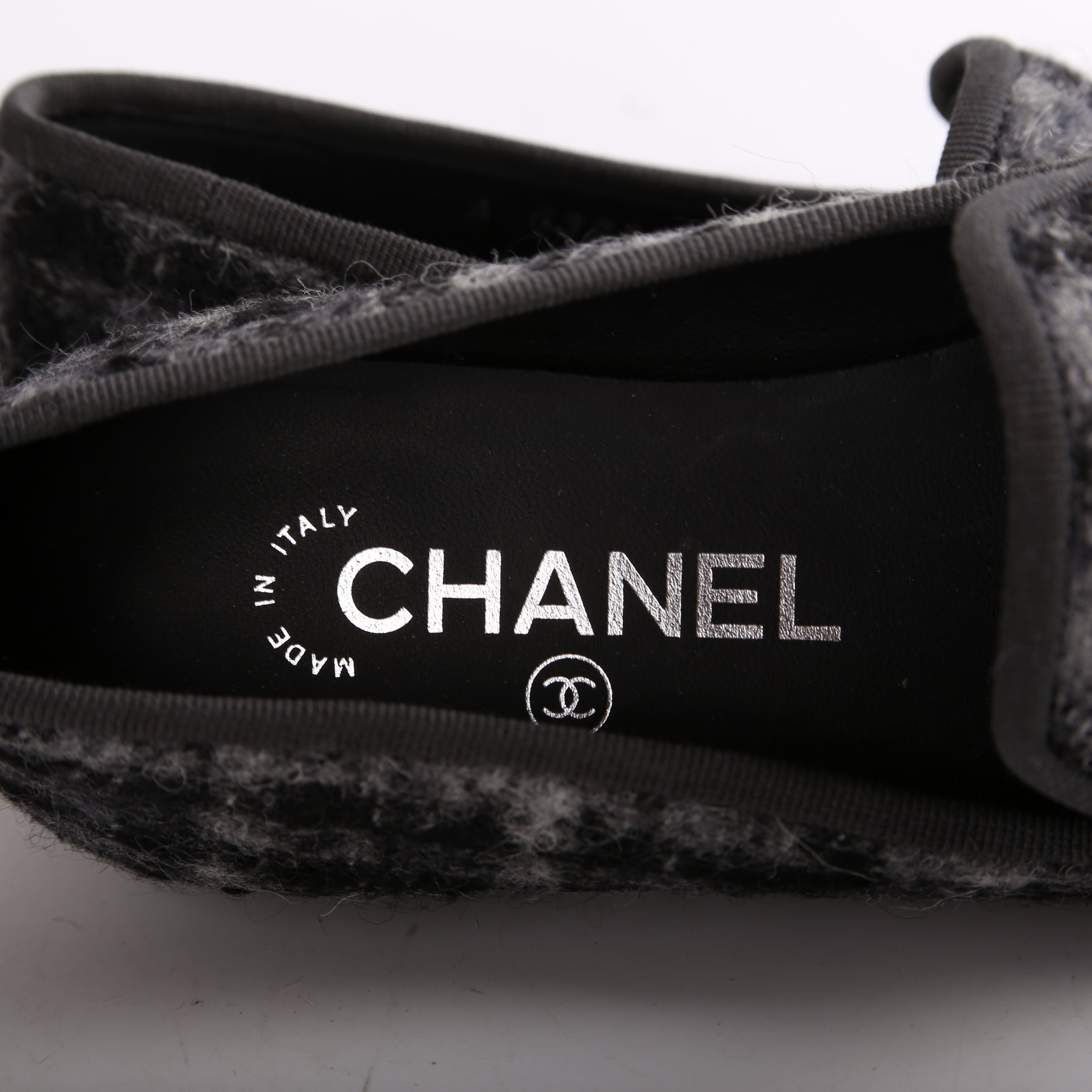 Chanel CC Tweed Loafers Size 36