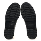Chanel Crackled Calfskin Velvet Pearl Combat Short Boots 37.5 Black