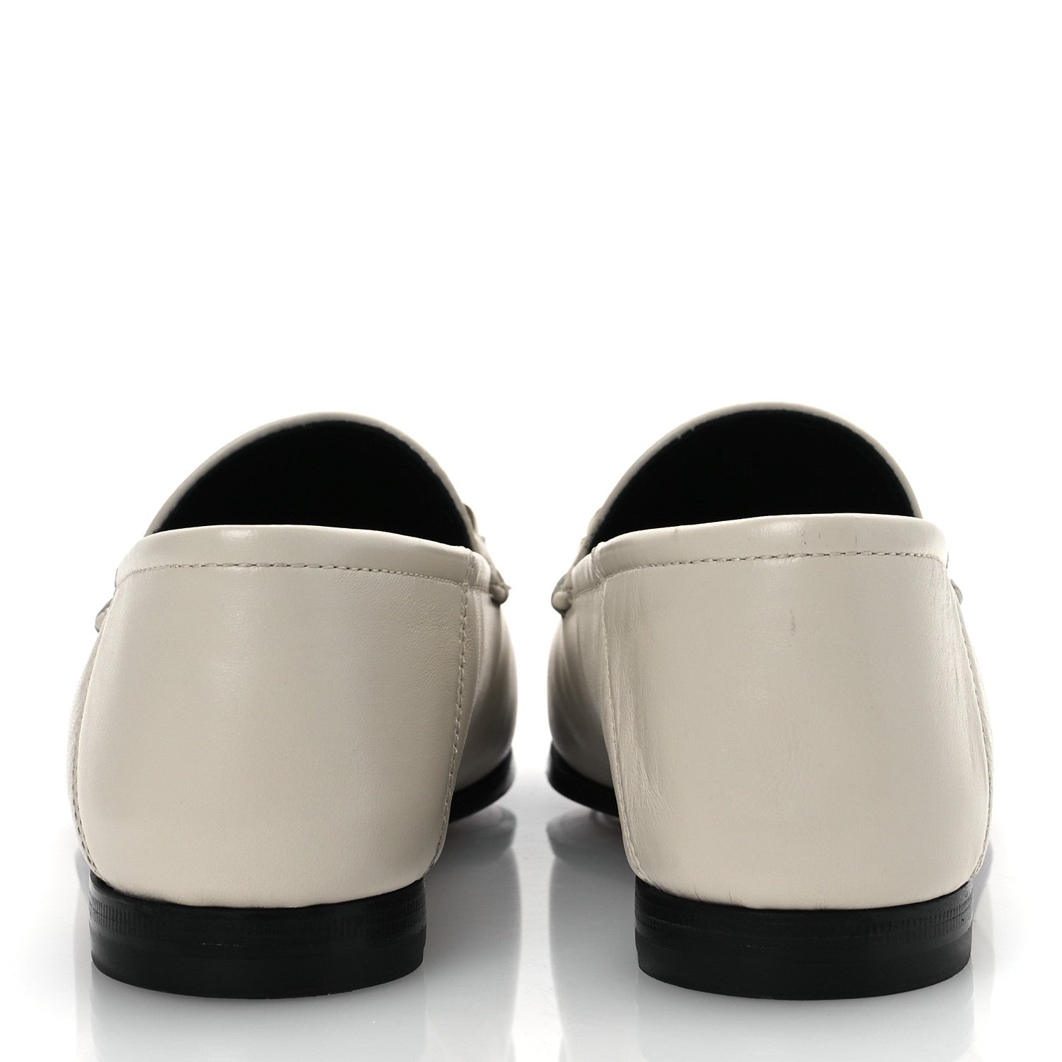 Gucci Calfskin Womens Jordaan Loafers 35.5 Mystic White