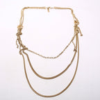 Chanel Crystal CC Mutli Chain Long Necklace Gold