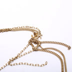 Chanel Crystal CC Mutli Chain Long Necklace Gold