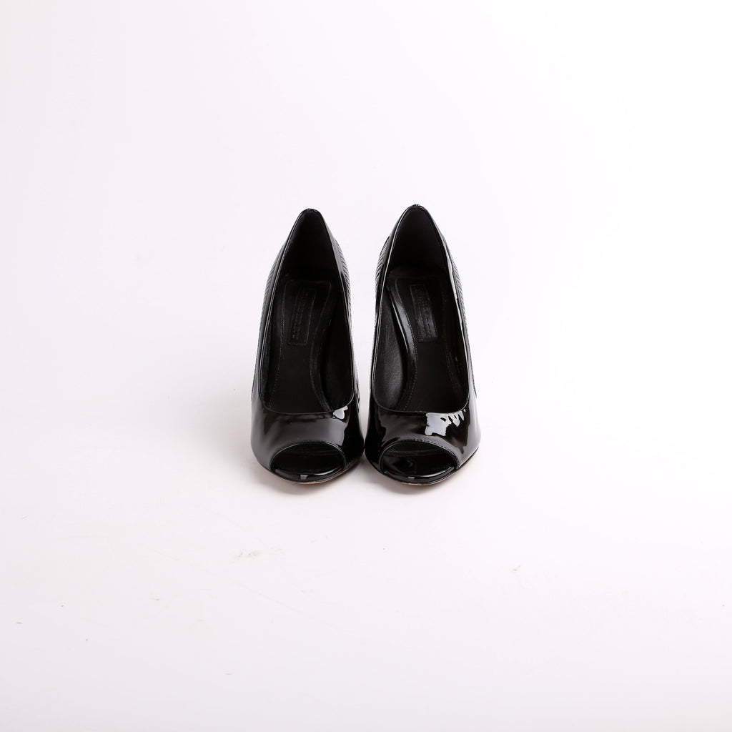 Burberry Round Open Toe Heels Size 39.5