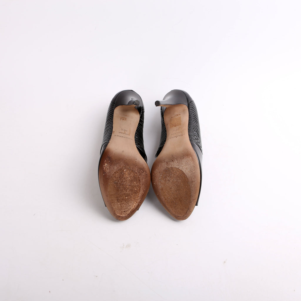 Burberry Round Open Toe Heels Size 39.5