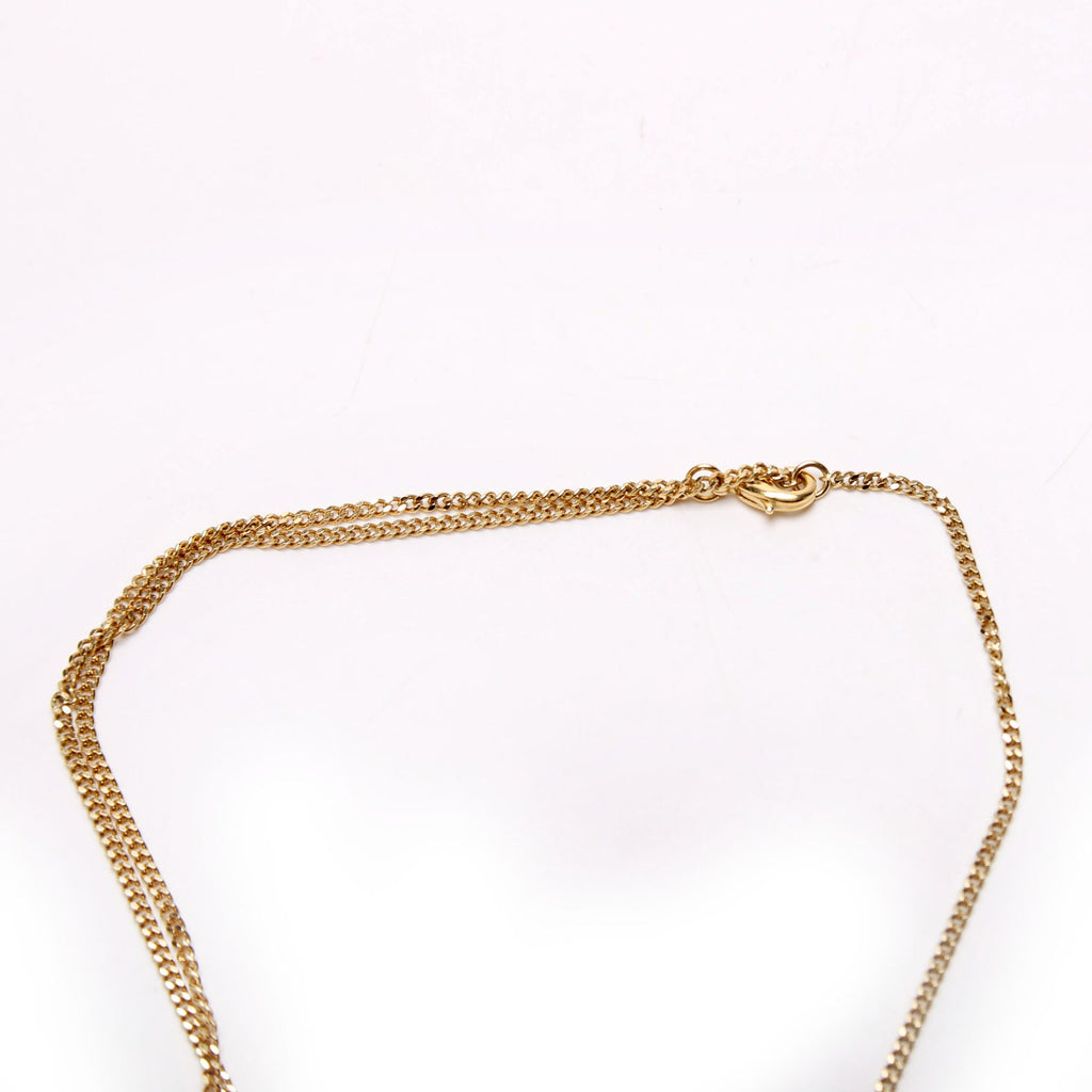 Chanel CC Pearl/Crystal Chain Link Heart Drop Necklace Gold/Pink