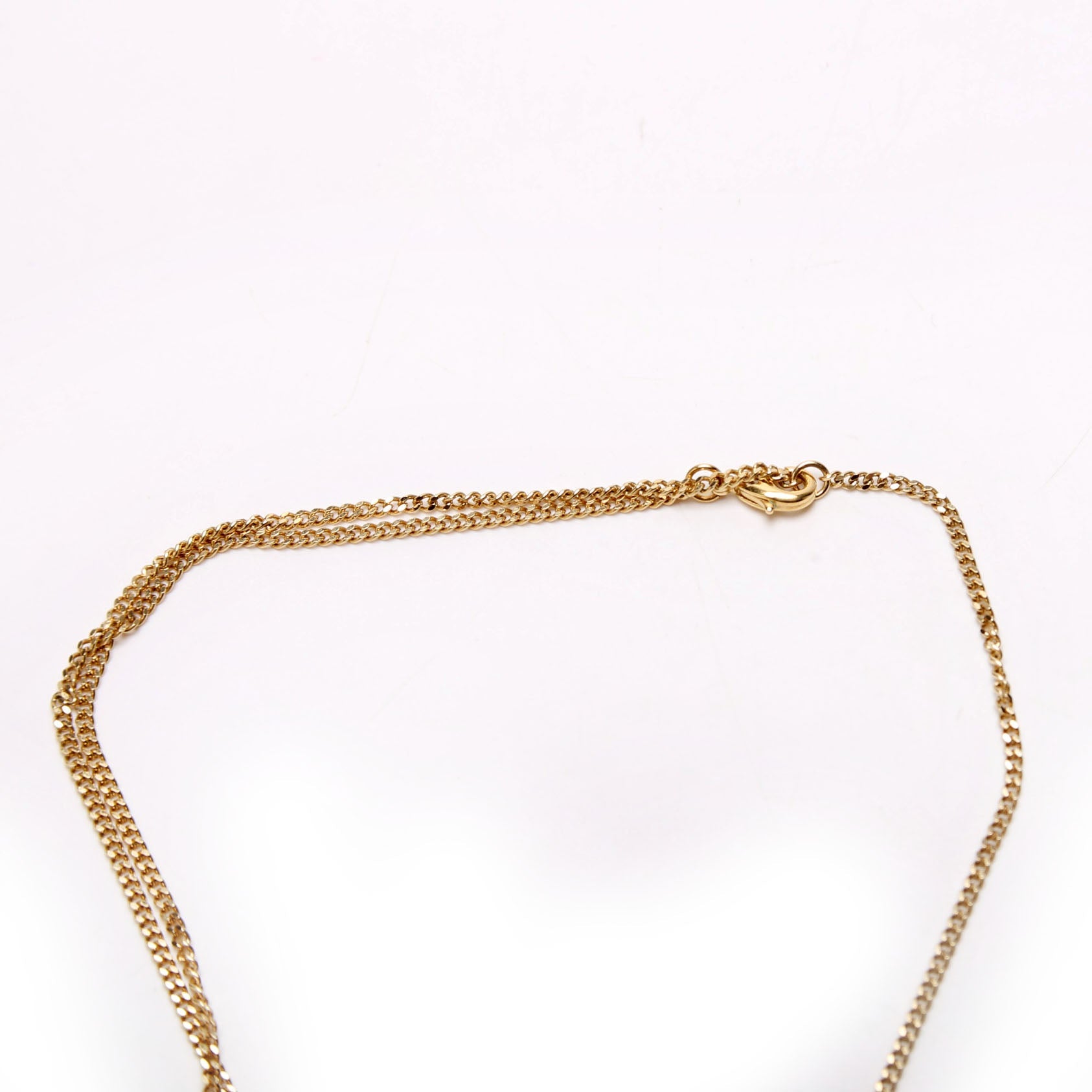 Chanel CC Pearl/Crystal Chain Link Heart Drop Necklace Gold/Pink