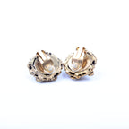 Chanel CC Rhinestone/Faux Pearl Clip On Vintage Earrings Gold