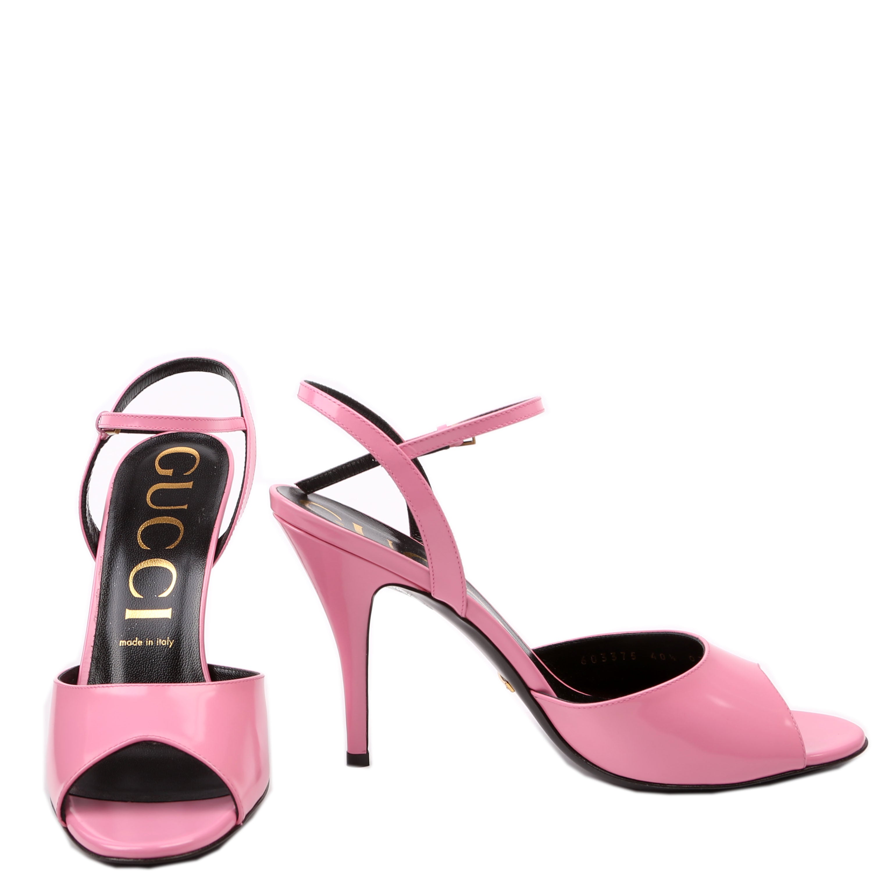 Gucci Heeled Mules Patent Size 40.5 Pink