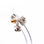 Chanel Crystal Bow CC Drop Small Earrings Silver
