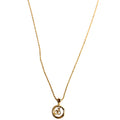 Christian Dior Vintage Circle CD Pendant Necklace Gold