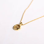 Christian Dior Vintage Circle CD Pendant Necklace Gold