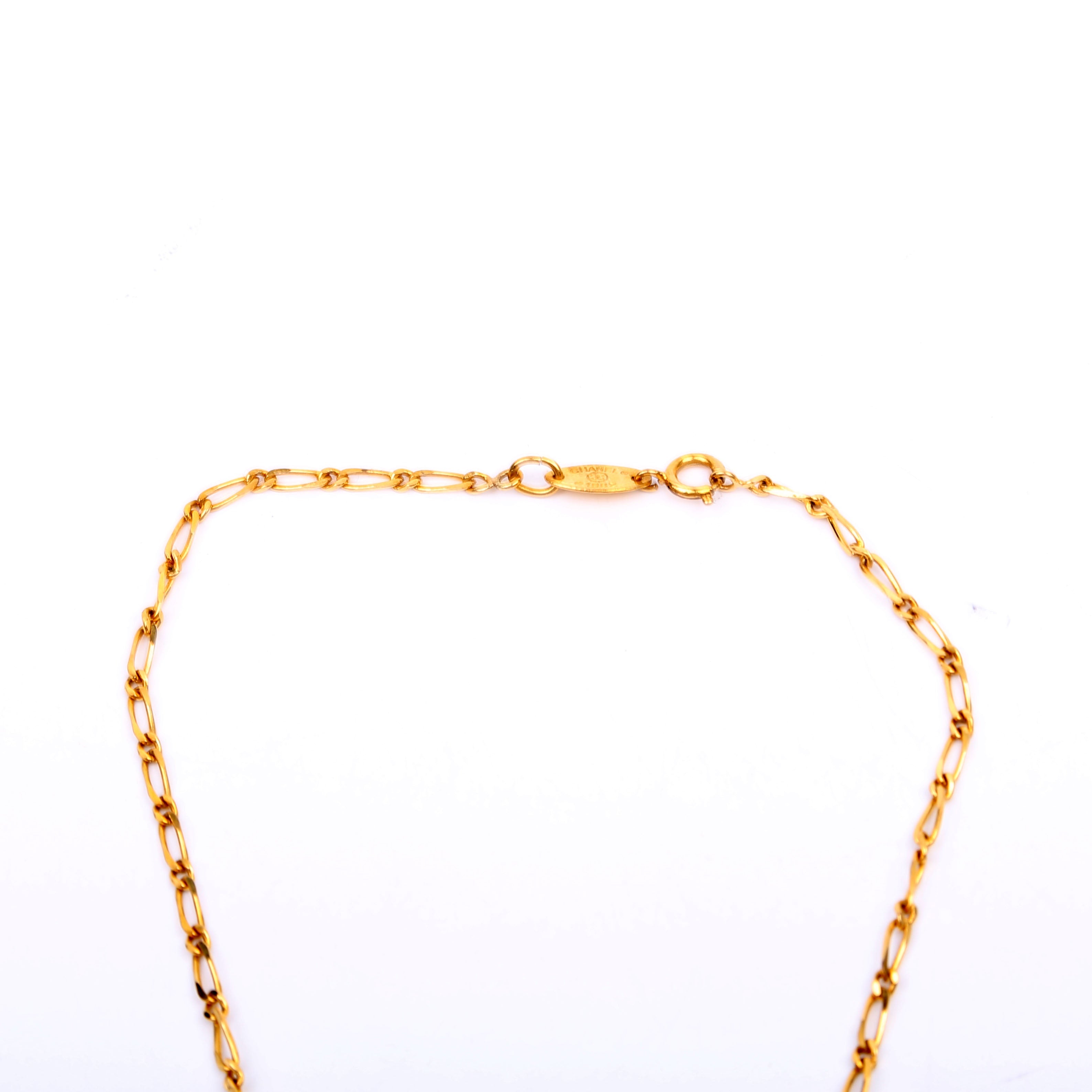 Chanel CC Crystal Cut-Out Pendant Necklace Gold