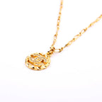 Chanel CC Crystal Cut-Out Pendant Necklace Gold