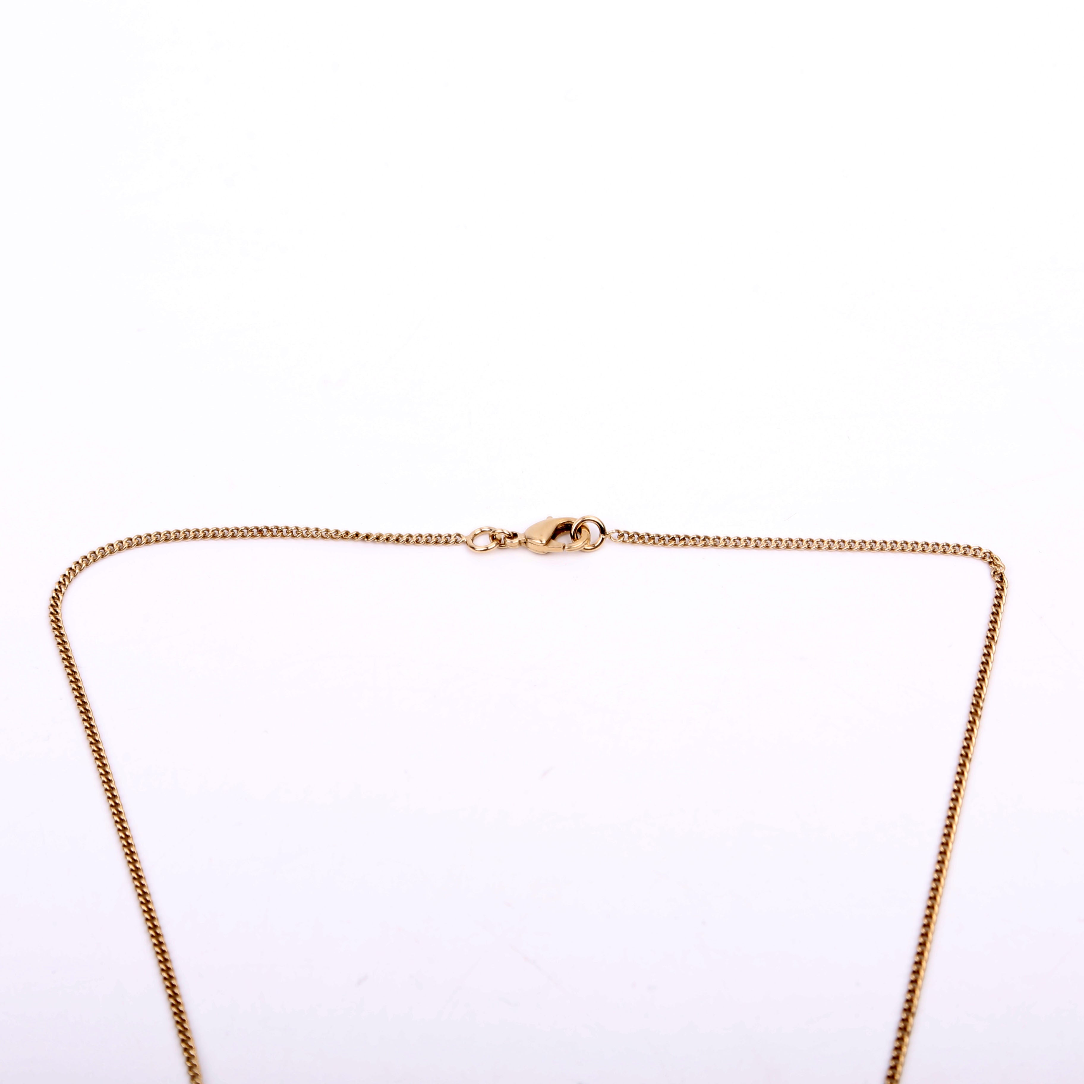 Chanel CC Flower Faux Pearl Drop Pendant Necklace Gold