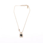 Chanel Square Crystal Resin Logo Pendant Necklace Gold