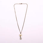 Chanel Pearl Drop CC Rhinestone Pendant Necklace Silver