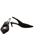 Celine Triomphe Slingback Kitten Heels Size 36.5 Black