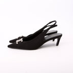 Celine Triomphe Slingback Kitten Heels Size 36.5 Black