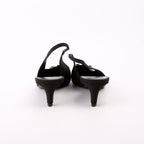 Celine Triomphe Slingback Kitten Heels Size 36.5 Black