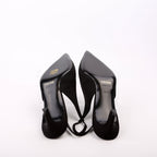 Celine Triomphe Slingback Kitten Heels Size 36.5 Black