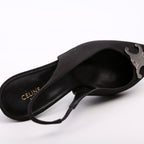 Celine Triomphe Slingback Kitten Heels Size 36.5 Black