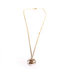 Chanel Clear Resin And Pearl CC Pendant Necklace Pearl/Gold