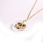 Chanel Clear Resin And Pearl CC Pendant Necklace Pearl/Gold