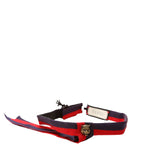 Gucci Ribbon Feline Head Choker Necklace Navy/Red