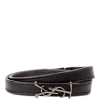 Saint Laurent Cassandre Double Wrap Bracelet Black