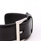 Prada Triangle Logo Leather Arm Cuff Bracelet Black