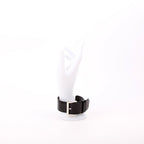 Prada Triangle Logo Leather Arm Cuff Bracelet Black