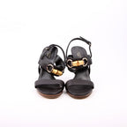 Gucci Horsebit Bamboo Sandal Heels Size 39 Black