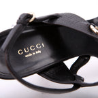 Gucci Horsebit Bamboo Sandal Heels Size 39 Black