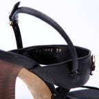 Gucci Horsebit Bamboo Sandal Heels Size 39 Black