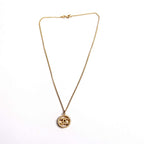 Chanel CC Pearl Round Pendant Necklace Gold/Pearl