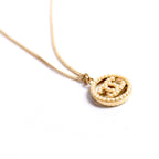 Chanel CC Pearl Round Pendant Necklace Gold/Pearl