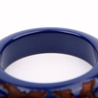 Louis Vuitton Leomonogram Lacquer/Wood Bangle Wide Bracelet Navy